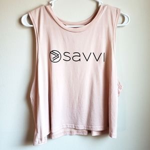Savvi Graphic Athleisure Muscle Tank